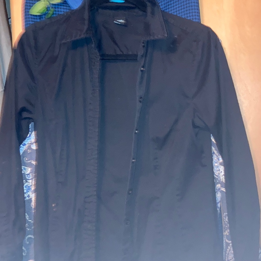 She said black button down top